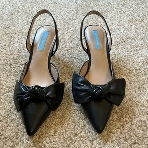 Draper James Black Bow Slingback Heels